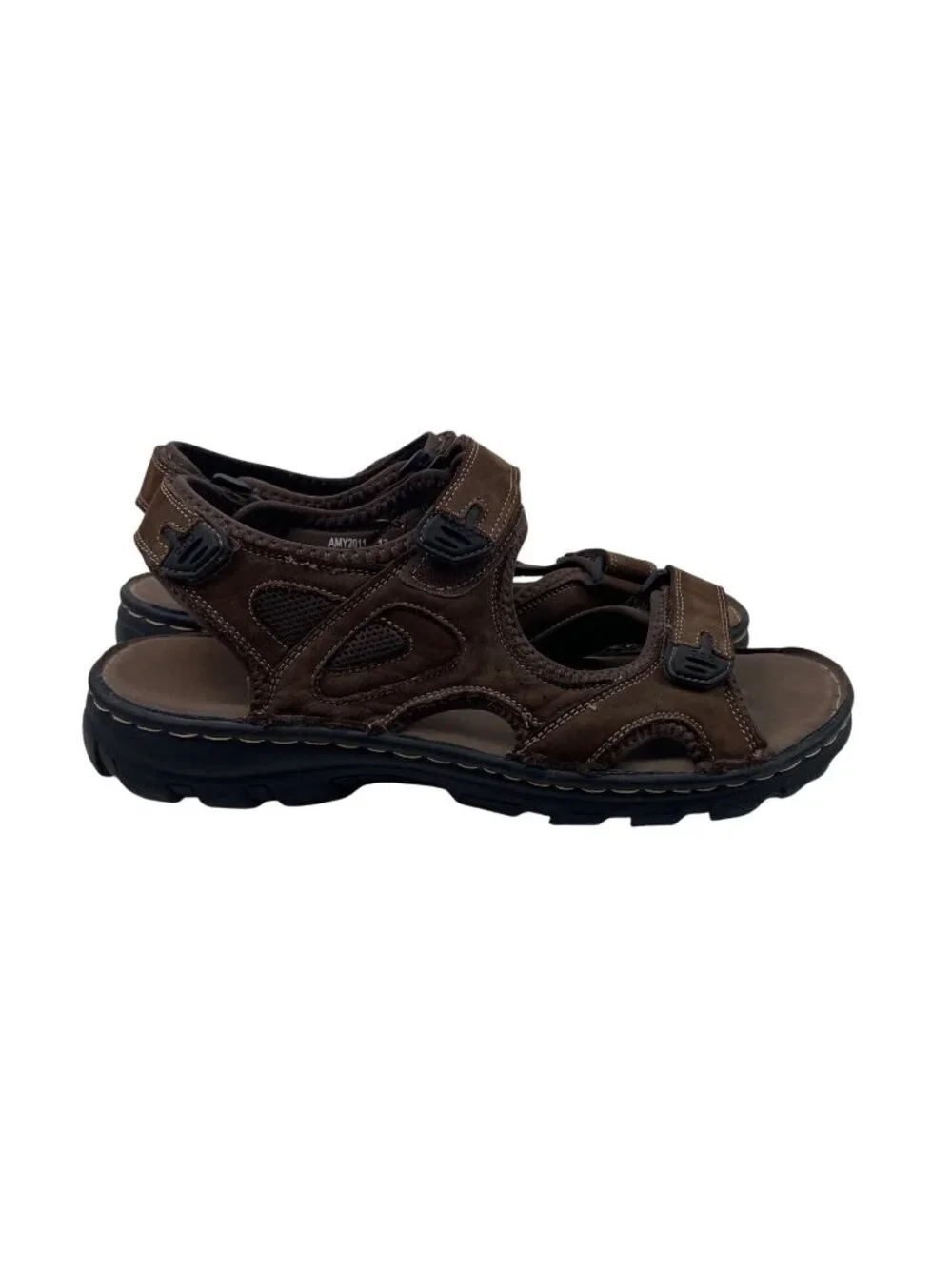 Jousen Mens AMY2011 Brown Adjustable Strap Open Toe Casual Sandals Size 12